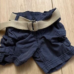 Koala Kids Blue and Tan Cargo Shorts with Belt